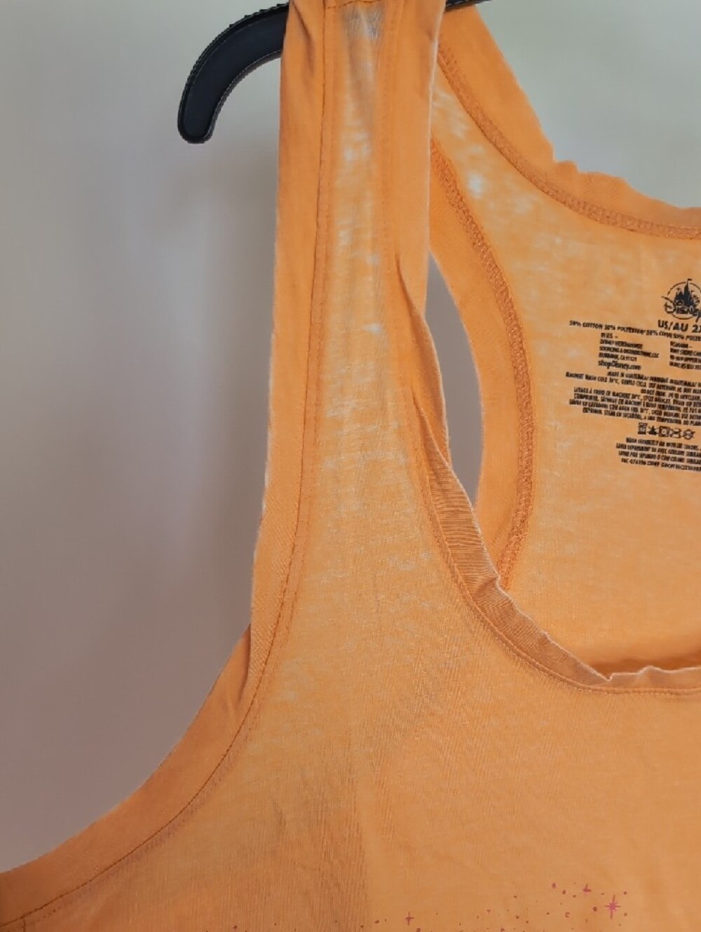 Disney Orange Racerback Tank with Multicolor Script - Picture 4 of 8